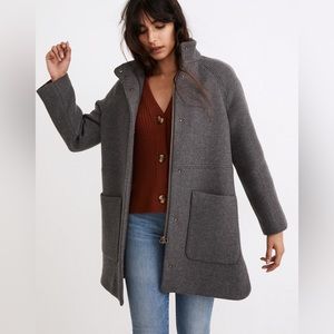 NWT Madewell Estate Cocoon Coat in Insuluxe Fabric Grey